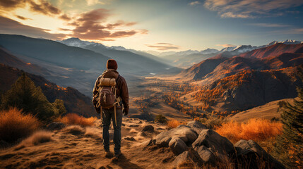 Solo adventurer embraces rugged cliff's wind-whispered call.
