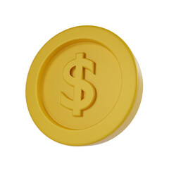 3d Gold coin business and financial icon.
