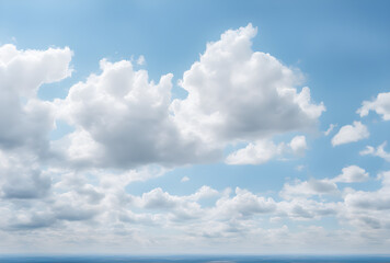 The background of sky and clouds In shades of pastel blue tones. The sky is bright, free and beautiful.