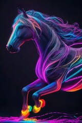 illustration of a horse covered in neon paint