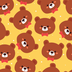 Obraz premium seamless pattern cartoon bears. cute animal wallpaper illustration for gift wrap paper
