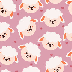 seamless pattern cartoon sheep. cute animal wallpaper for textile, gift wrap paper