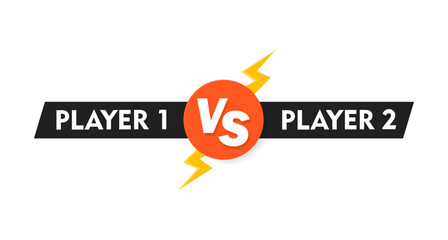 Player vs player battle. Vector illustration