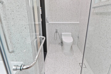 Bathroom with terrazzo tile interior