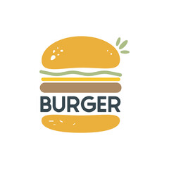Burger fast food sign logo