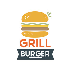 Burger fast food sign logo
