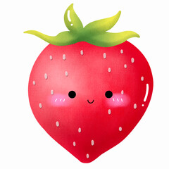 Strawberry cute cartoon for illustration , background , sticker , decoration