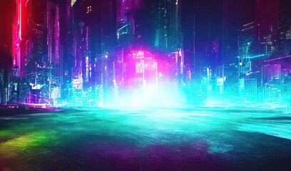 abstract urban background, virtual reality cyber space, digital wallpaper