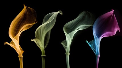 colorful flowers with a smoke motif