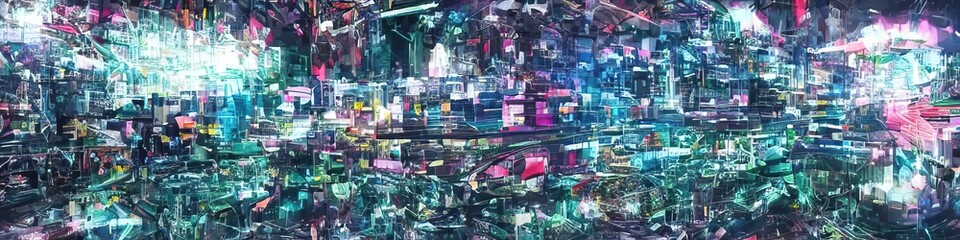 abstract virtual reality cyber space, digital wallpaper