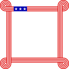 usa flag knot corner border