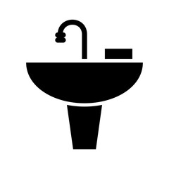 sink, washbasin, washbowl, washstand, washing stand  Icon Logo Design Vector Template Illustration
