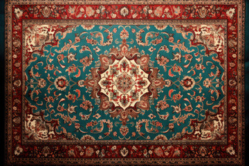 Naklejka premium Texture, background of old retro Persian carpet
