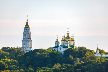 Fototapeta na wymiar Holy Cross Monastery. Ukrainian Orthodox Church. Poltava. Ukraine. City attraction.