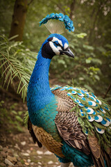 Obraz premium schöner schillernder Pfau, close up