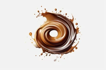 Selbstklebende Fototapeten Free Hot chocolate splash liquid cacao or coffee background Generative AI © Graphic EngineerBD