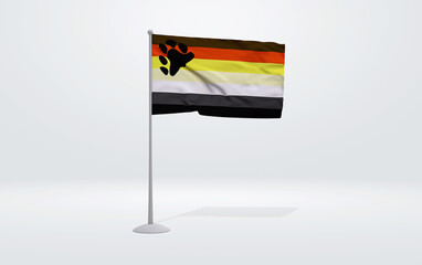 3D illustration of the Bear Flag symbol of the LGBTQ+ movement that demonstrates Pride and Freedom