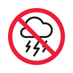 No cloud icon. Forbidden 
clouds icon. No clouds vector sign. Prohibited calling vector icon. Warning, caution, attention, restriction flat sign design. Do not 