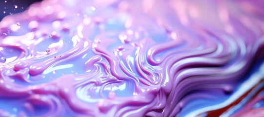 Colorful Abstract Texture: Iridescent Liquid in Pink and Blue. Wallpaper