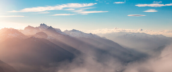 Canadian Mountain Aerial Landscape Nature Background Panorama