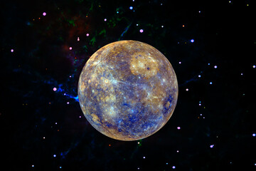 Mercury. Planet of the solar system. The elements of this image furnished by NASA. - 645041204