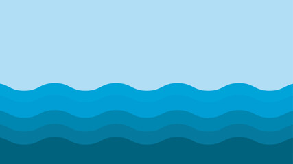 Sea waves background. Vector illustration in flat style. EPS 10.