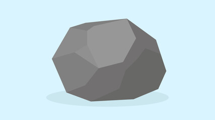 Rock. Vector illustration in flat style. Isolated on blue background.