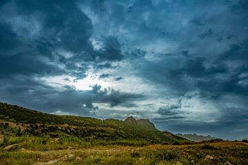 Clouds over the mountains