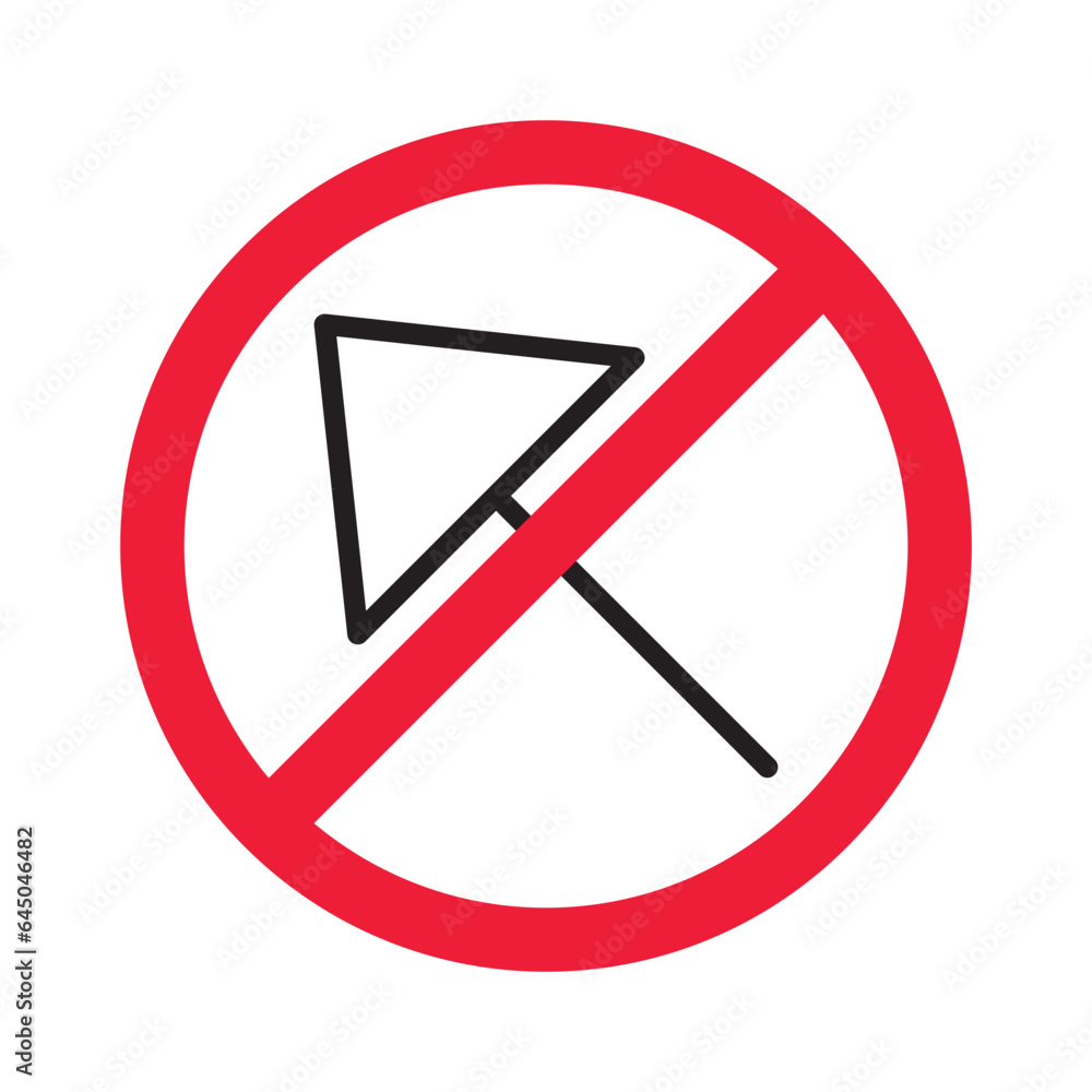 Poster forbidden cursor icon. prohibited arrow vector icon. no cursor symbol pictogram. warning, caution, a