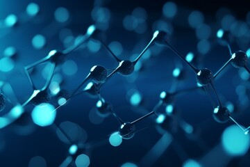 3D molecular lattice animation representing nanotechnology and chemistry background. Generative AI