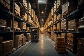 Industrial material storage warehouse. Generative AI