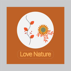 Beautiful blooming flowers and leaves background