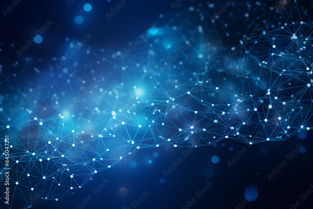 Poster generative ai collage image picture of connected lines on cosmic background data network concept
