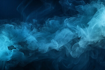 Generative ai collage image picture of blue fog mist air flying illuminated by vivid neon filter