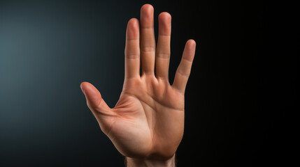 Hand gesture isolated on black background