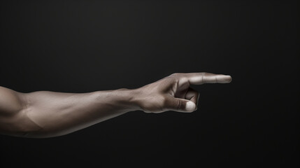 Hand gesture isolated on black background