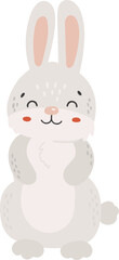 Rabbit animal vector, Abstract baby rabbit vector, forest baby animal, cute animal isolated, adorable rabbit for print, vector illustration