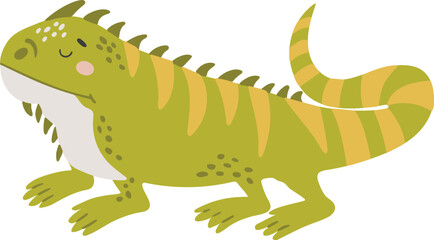 Iguana animal vector, Jungle creature vector, safari iguana animal, cute animal isolated, vector illustration