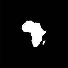 Africa continent map icon isolated on black background 