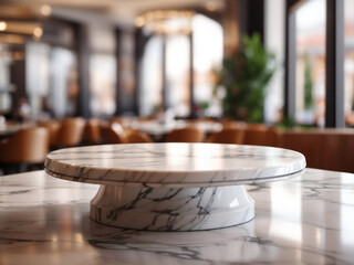 marble podium on a restaurant table top