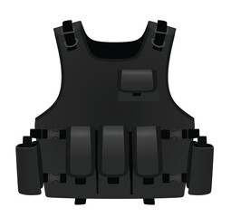 Grey police vest. vector illustration