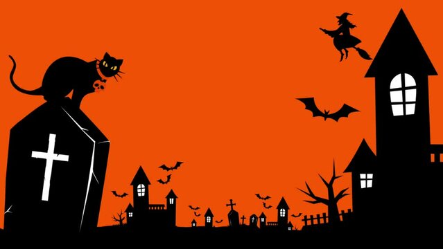 Happy Halloween background template video with an orange theme