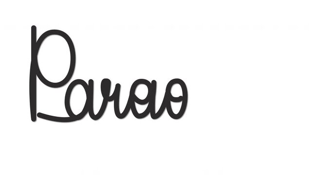 Paraguay country name handwriting animation. 