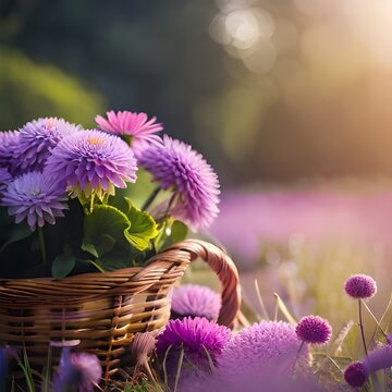 flowers in a basket