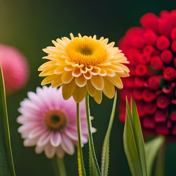yellow and pink gerber