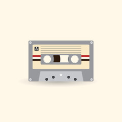 the cassette, tape in simple graphic