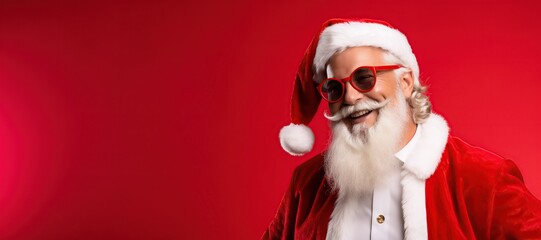 santa claus on red background