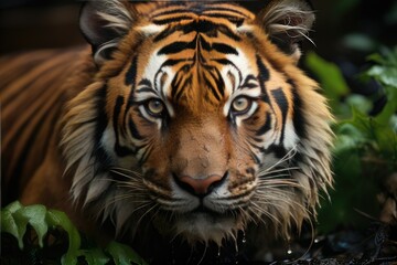 Untamed Majesty: Exploring the Intricacies of a Jungle Tiger's Close-Up