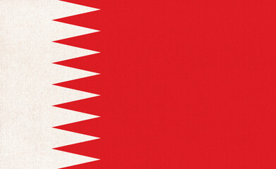Bahrain national flag on textured background. Asian country. Fabric Texture