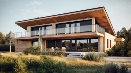 Peaceful house middle of the forest. Far away the city noise. Where you can live with your family safety and love. Generative AI Technology 